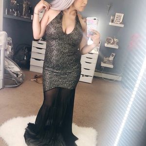 SOLD Gold /black sheer dress